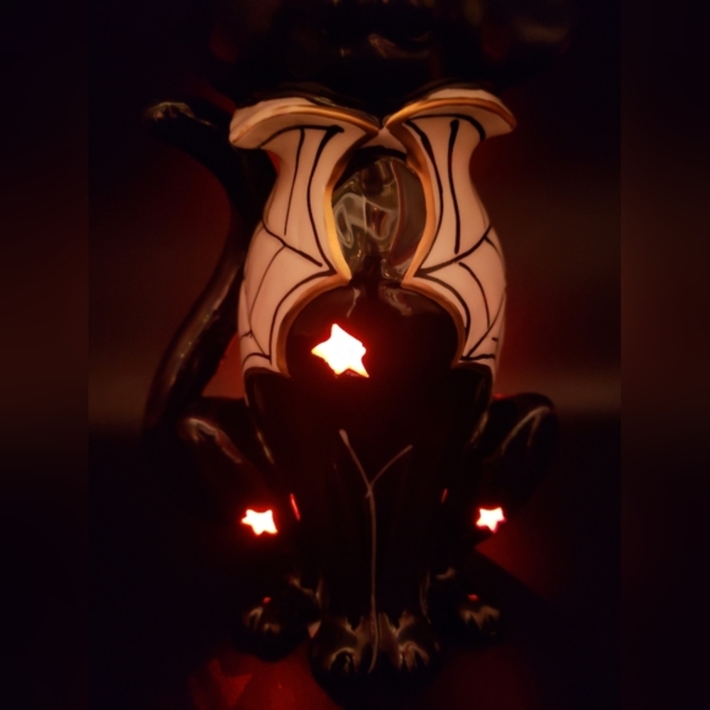 Blue Sky Clayworks BLACK CAT WITCH MAGICAL WARLOCK Tealight Candle House Decor - Picture 7 of 16